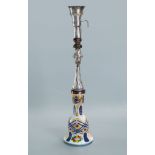 A Fine Islamic Silver and Bohemian Polychrome Glass Hookah, 19th Century