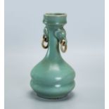 A Celadon Stoneware Vase, Korea, Joeson Dynasty, Late 19th Century
