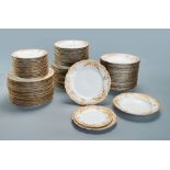 A Fine KPM Porcelain and Parcel Gilt Dinnerware Set, Germany, Berlin, Late 19th Century