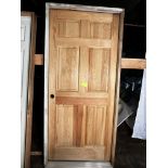 solid custom-made Douglas fir front entry door. pre hung with threshold. 32x80