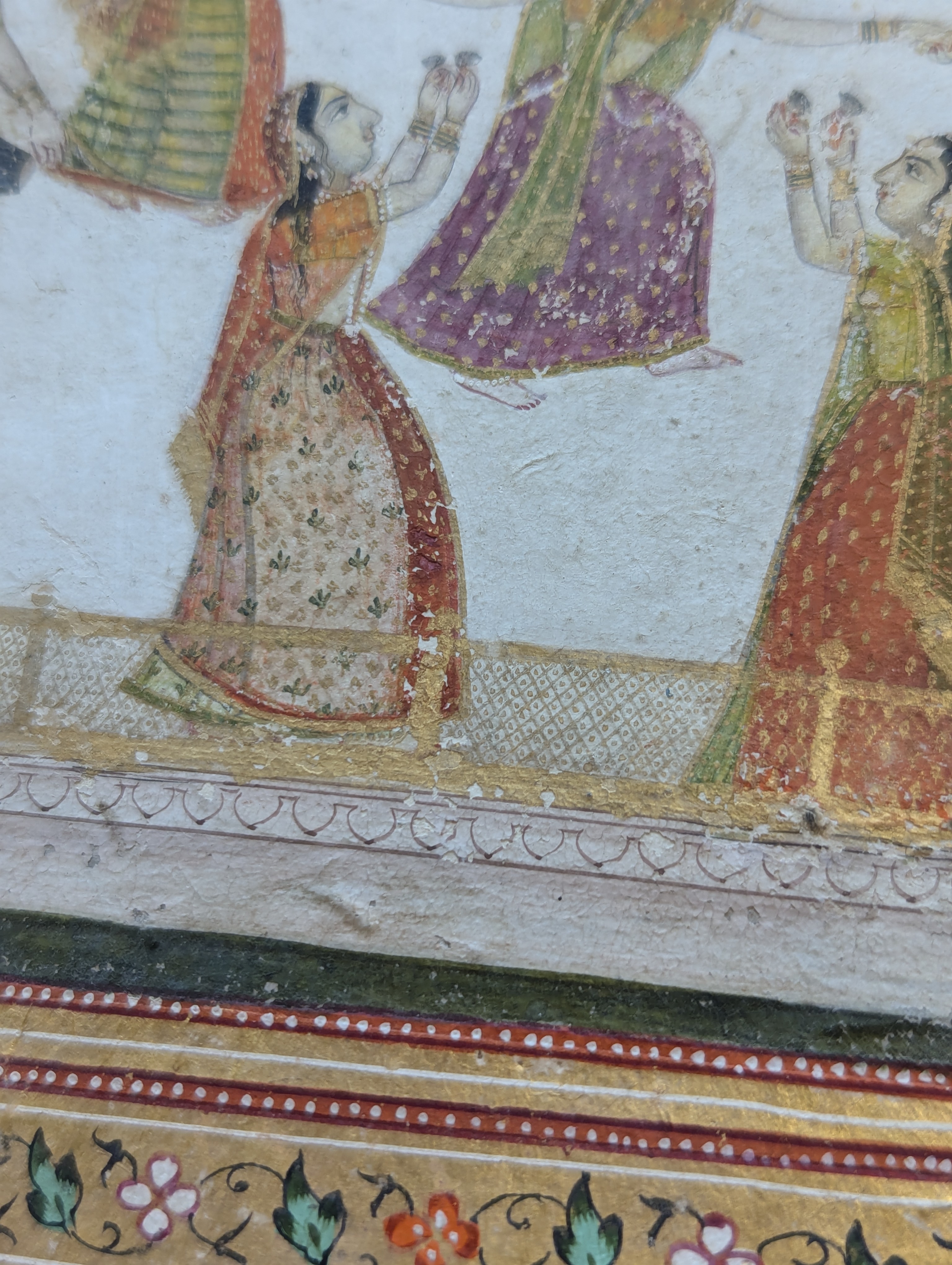 A KRISHNA RASLILA ILLUSTRATION: KRISHNA AND RADHA DANCING TOGETHER WITH THE GOPIS Possibly Bundi or  - Image 25 of 28