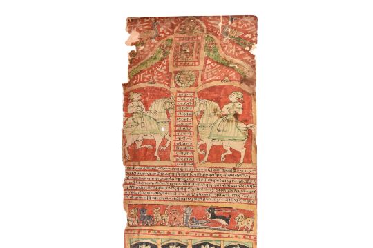 AN INDIAN ALMANAC SCROLL WITH NUMERICAL CHARTS, AUSPICIOUS BLESSINGS, AND DEITIES Rajasthan, North-W - Image 2 of 54