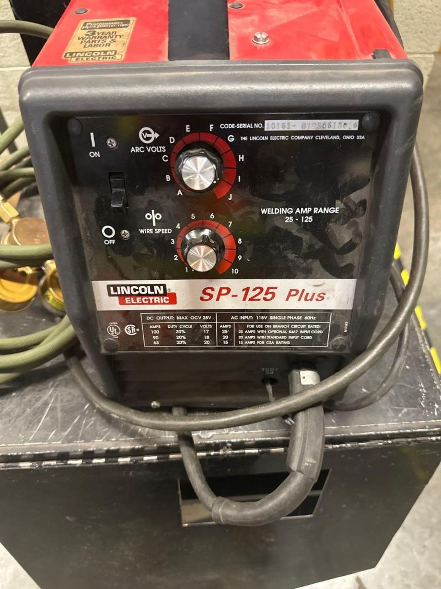 Lincoln SP-125 Arc Welder on cart - Image 9 of 11