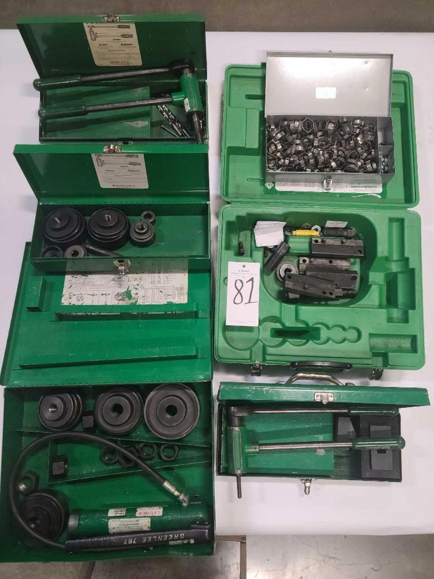 Assorted Greenlee Ratchet Sets w/ Metal Cases