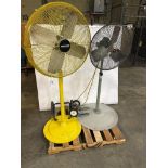 (2)-Large Shop Fans W/Base & Wheels