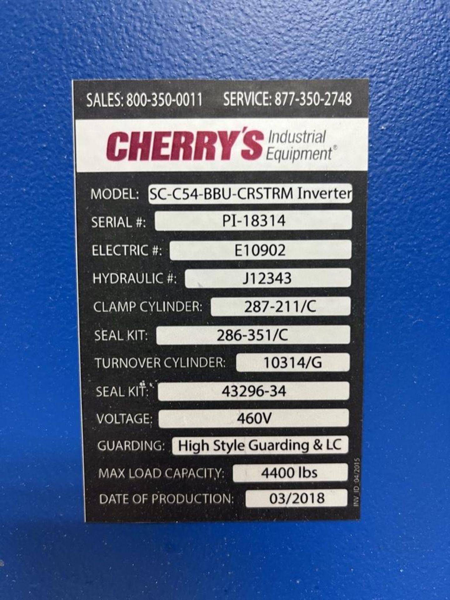 Cherry's 4,400 lb cap Pallet Inverter - Image 6 of 6