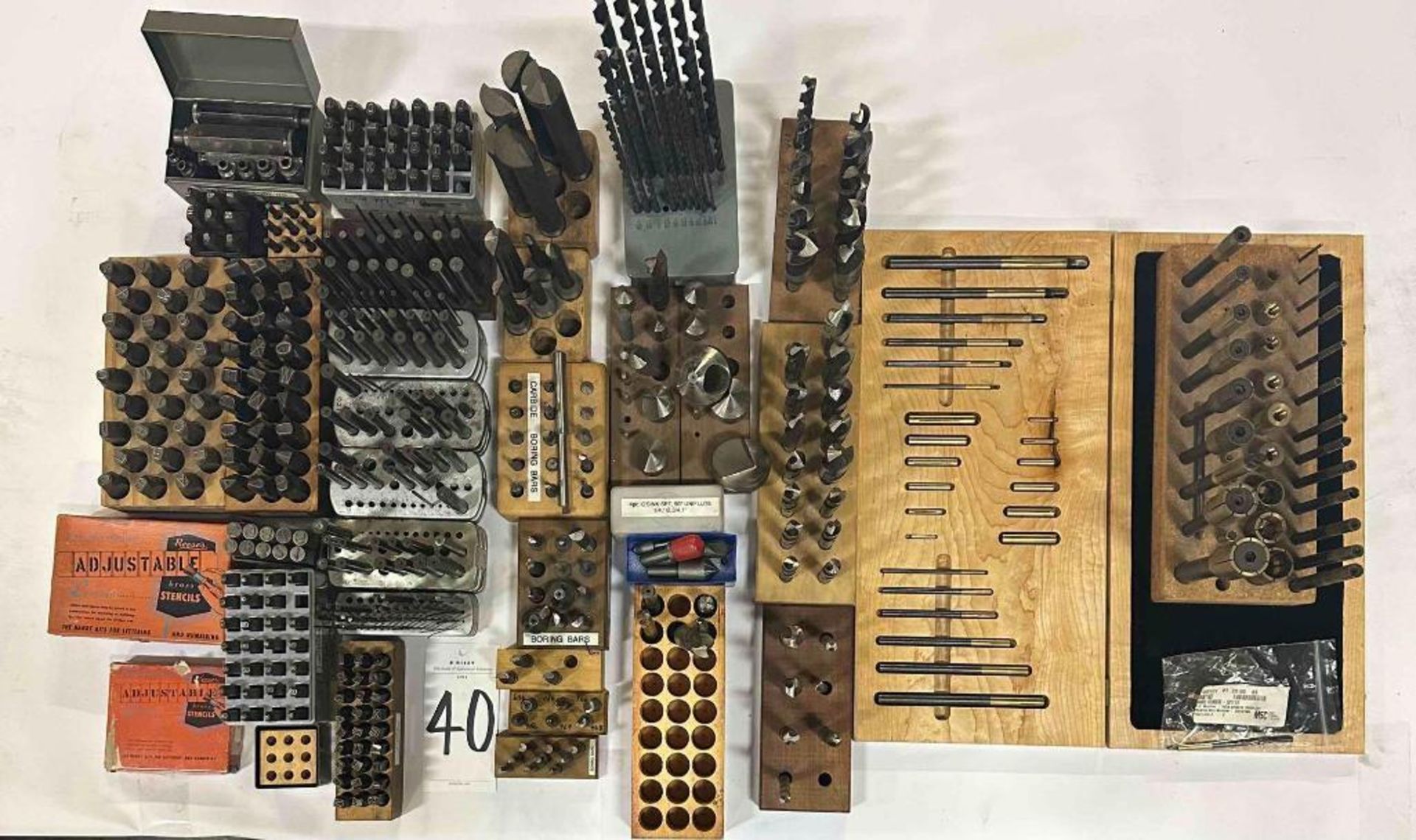 Assorted Blind Lap Sets, Drill Bits, Counter Sinks, Reamers, Stamps