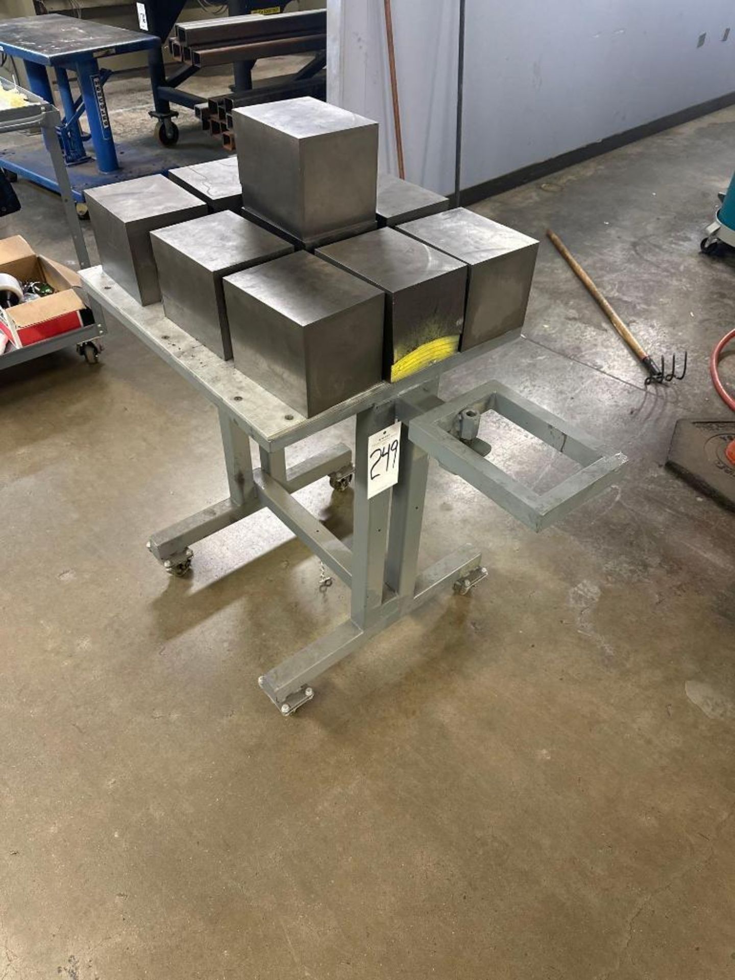 Steel Rolling Table w/ Metal Blocks