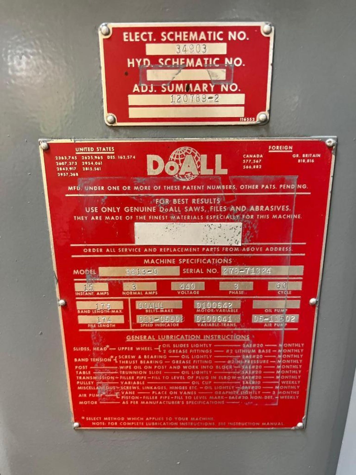 DoAll Vertical Band Saw - Image 3 of 3