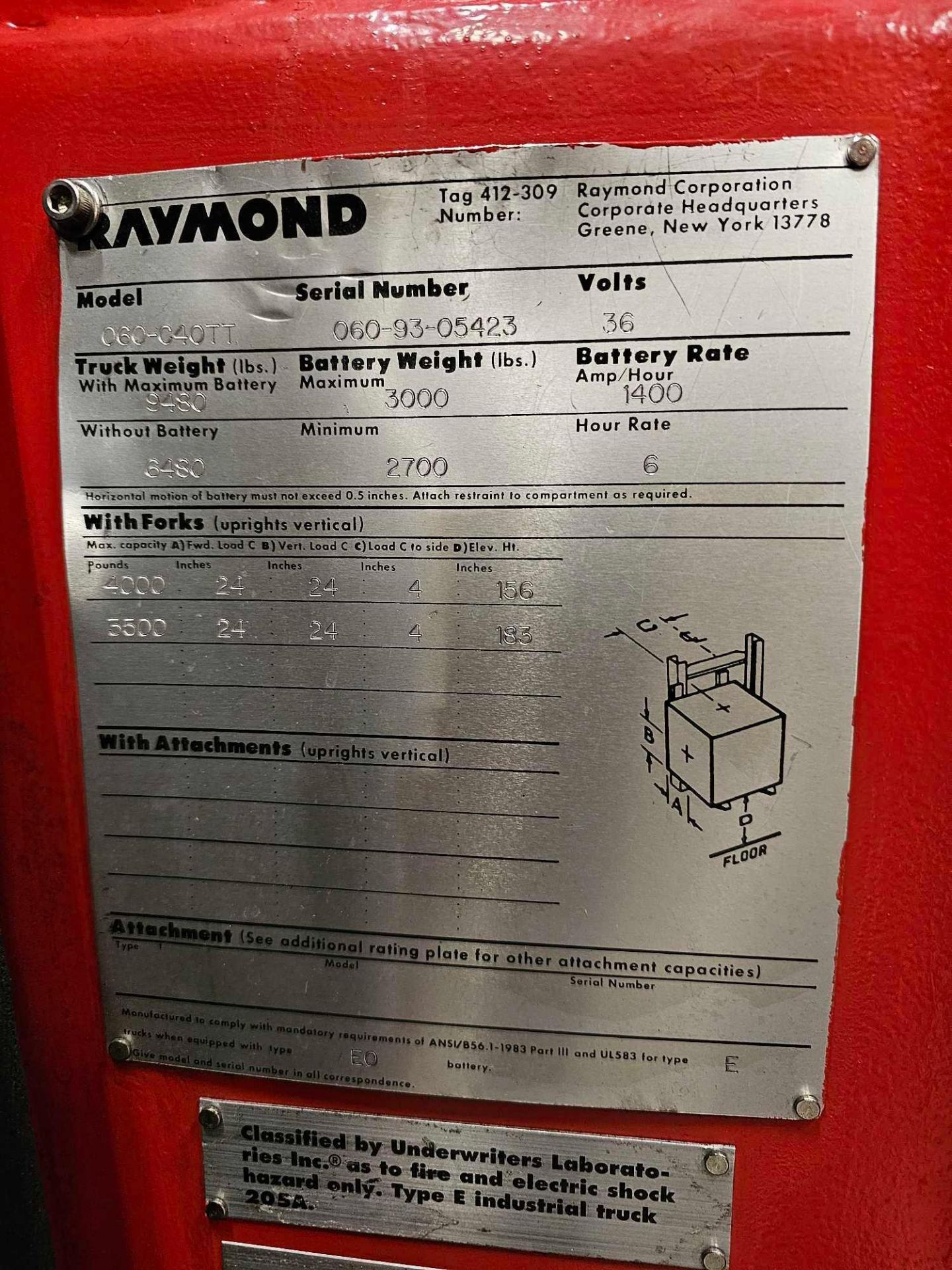 Raymond Stand Up Scale Fork Lift - Image 5 of 9