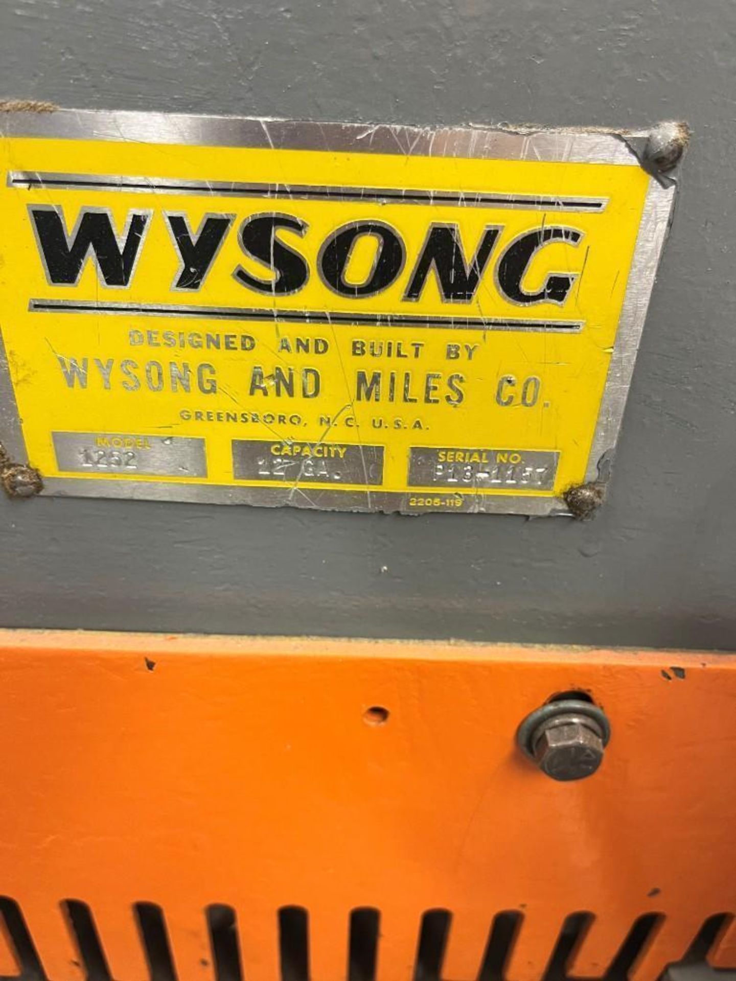 Wysong 4' x 12 GA Mechanical Shear - Image 3 of 4