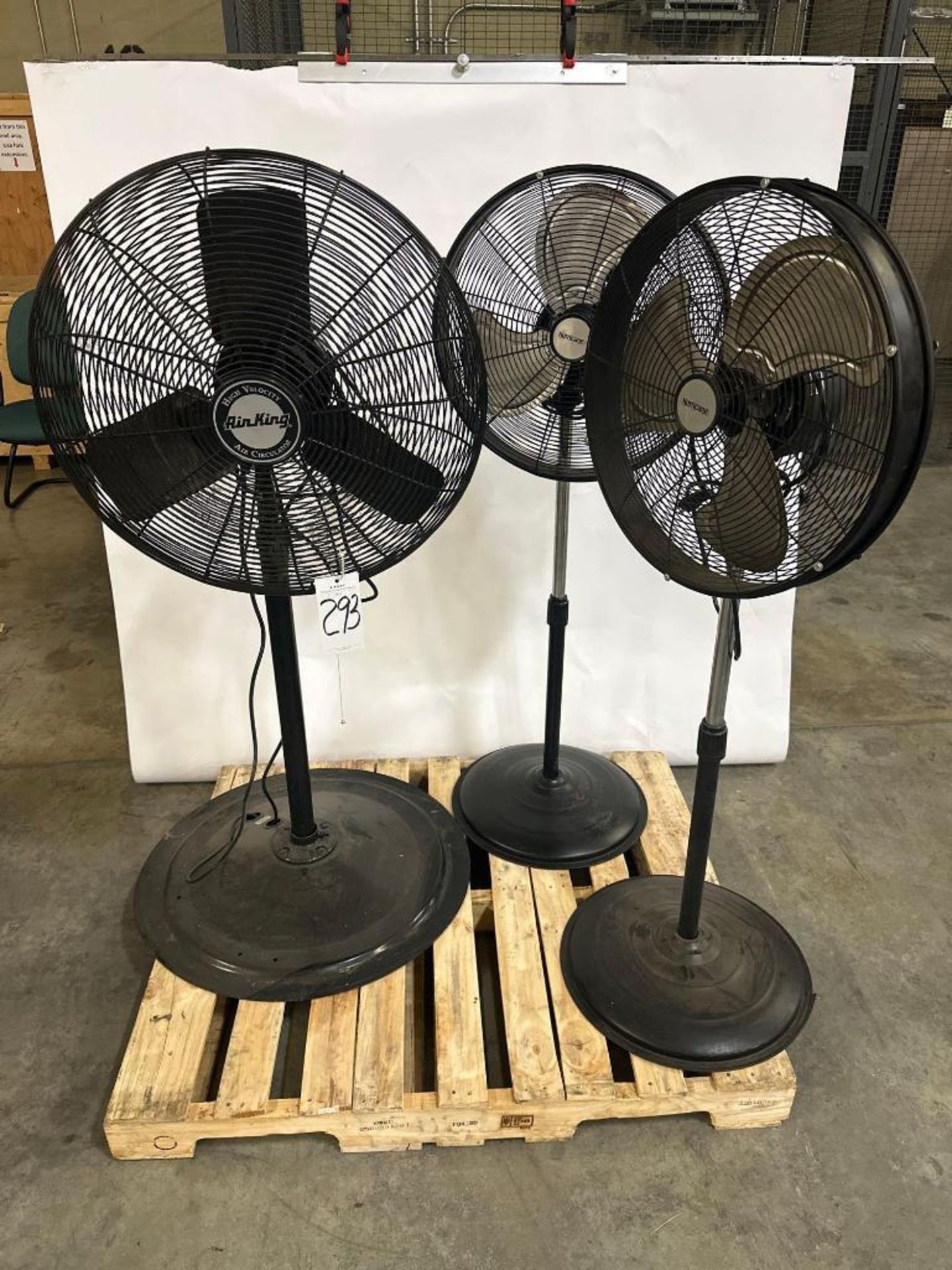 (3)- Shop Fans W/Stands