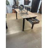 Heavy Duty Steel Table W/Vice-Stool and Contents in Drawer