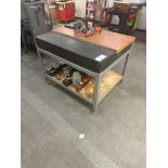 Granite Top Steel Table Including Contents