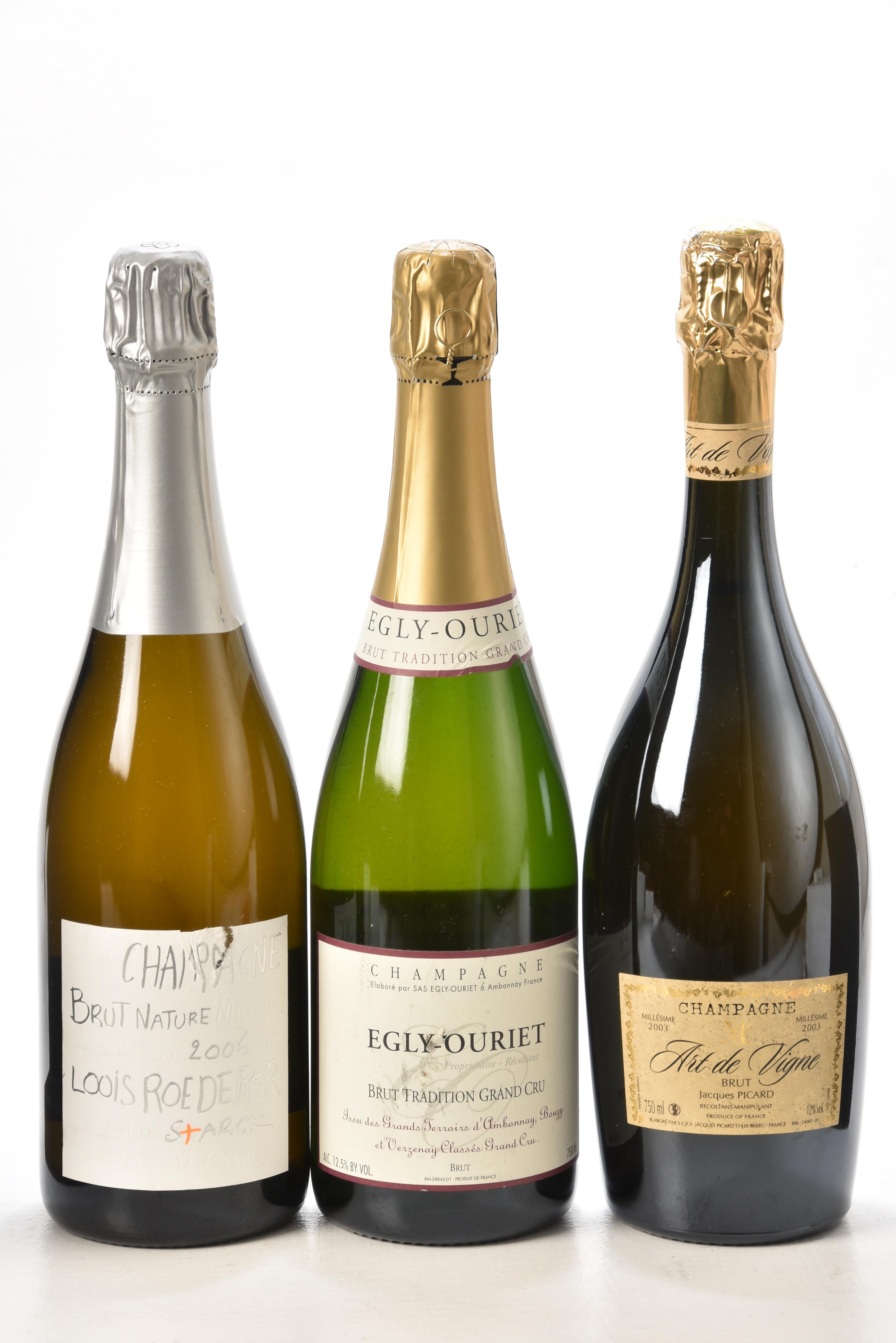Champagne Egly Ouriet Brut Tradition GC Disgorged July 2014 1 bt Champagne Louis Roederer Brut Natur