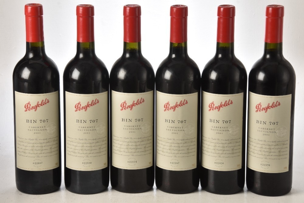 Penfolds Bin 707 2001 6 bts OCC