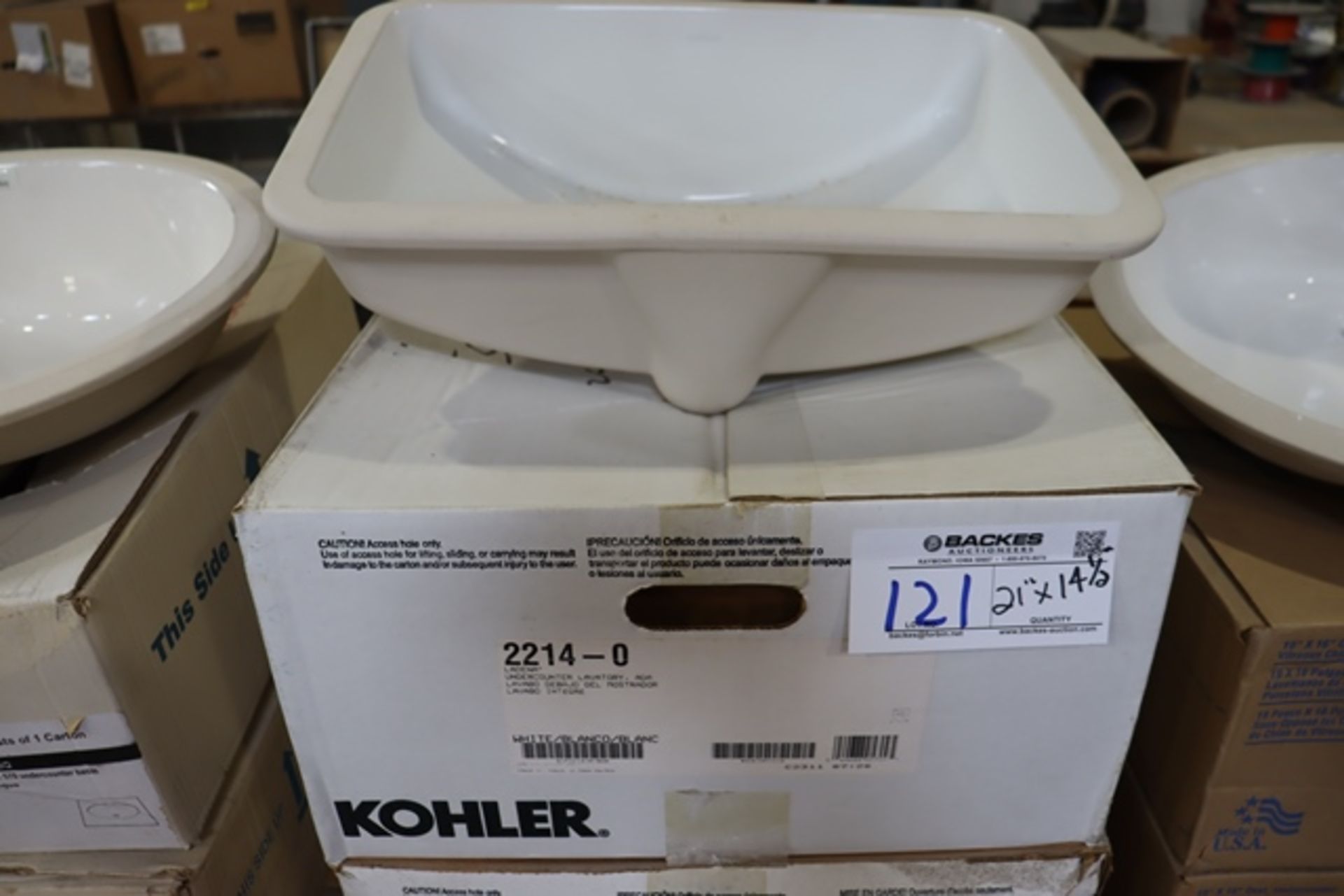 New Kohler 2214-0 white under counter lavatory sink