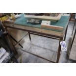 30" x 48" steel framed work table with wood top