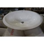 New Barclay 4-715WH white Cleo under counter basin