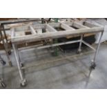 24" x 66" steel framed portable wotk table with open top