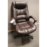 Brown leather executive office chair