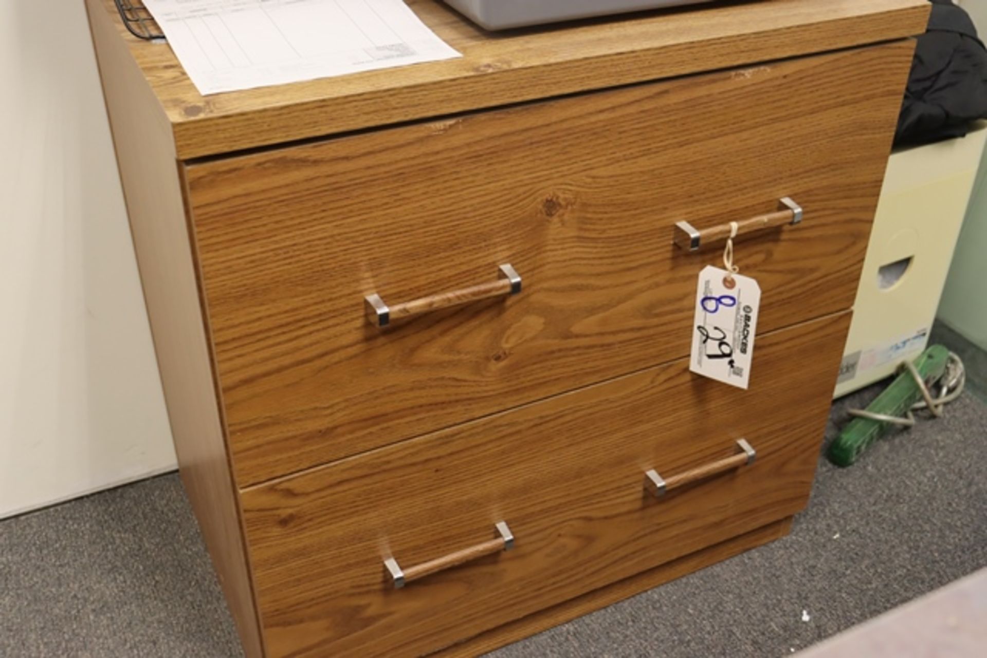 29" wood laminate 2 drawer file cabinet
