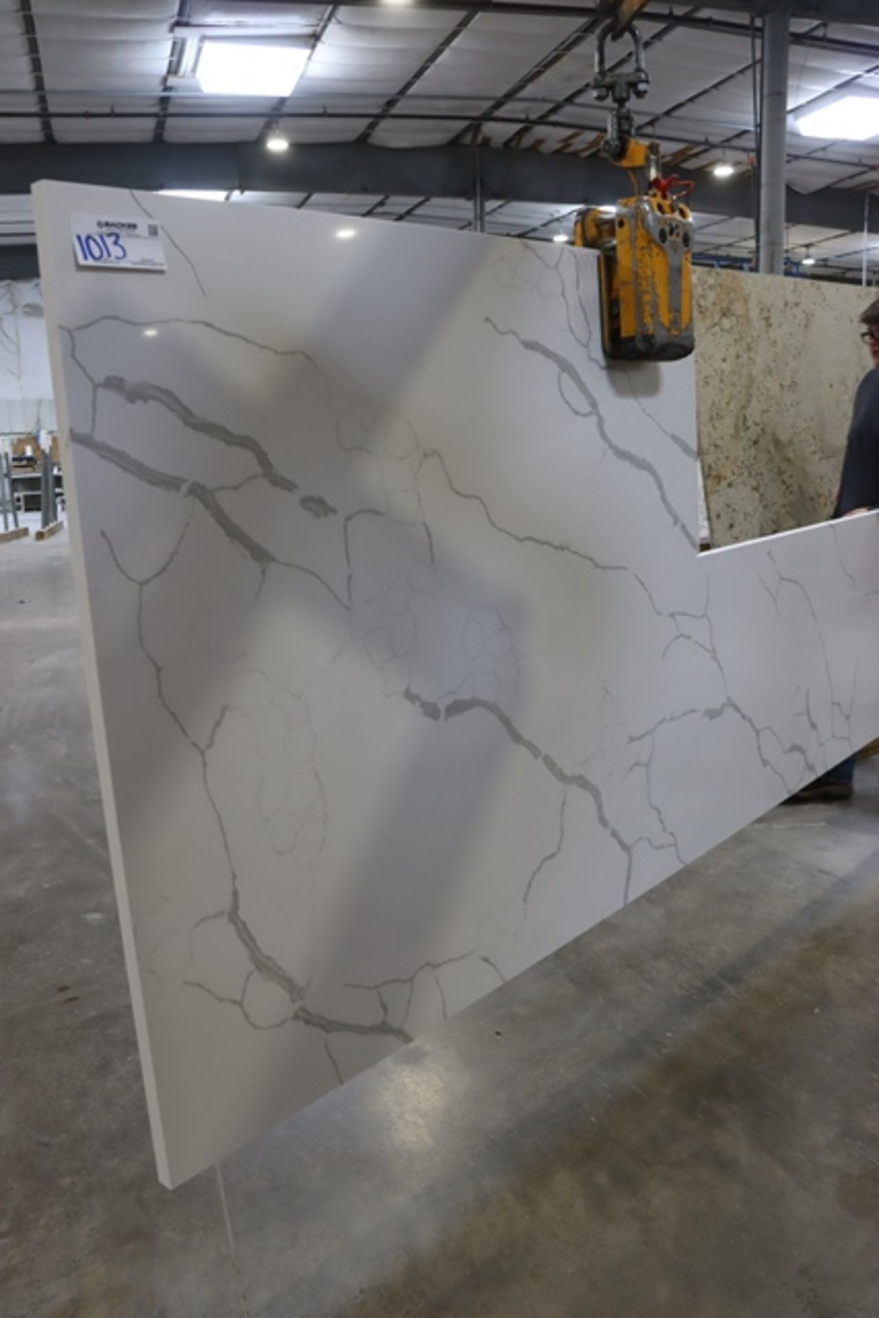 54" x 9' 10" x 1 3/16" Thick solid surface top - 26" x 4' 9" cut out - Image 2 of 3