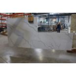 54" x 9' 10" x 1 3/16" Thick solid surface top - 26" x 4' 9" cut out