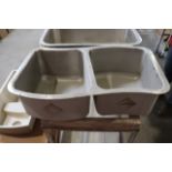 18" x 31.75" stainless double bin sink