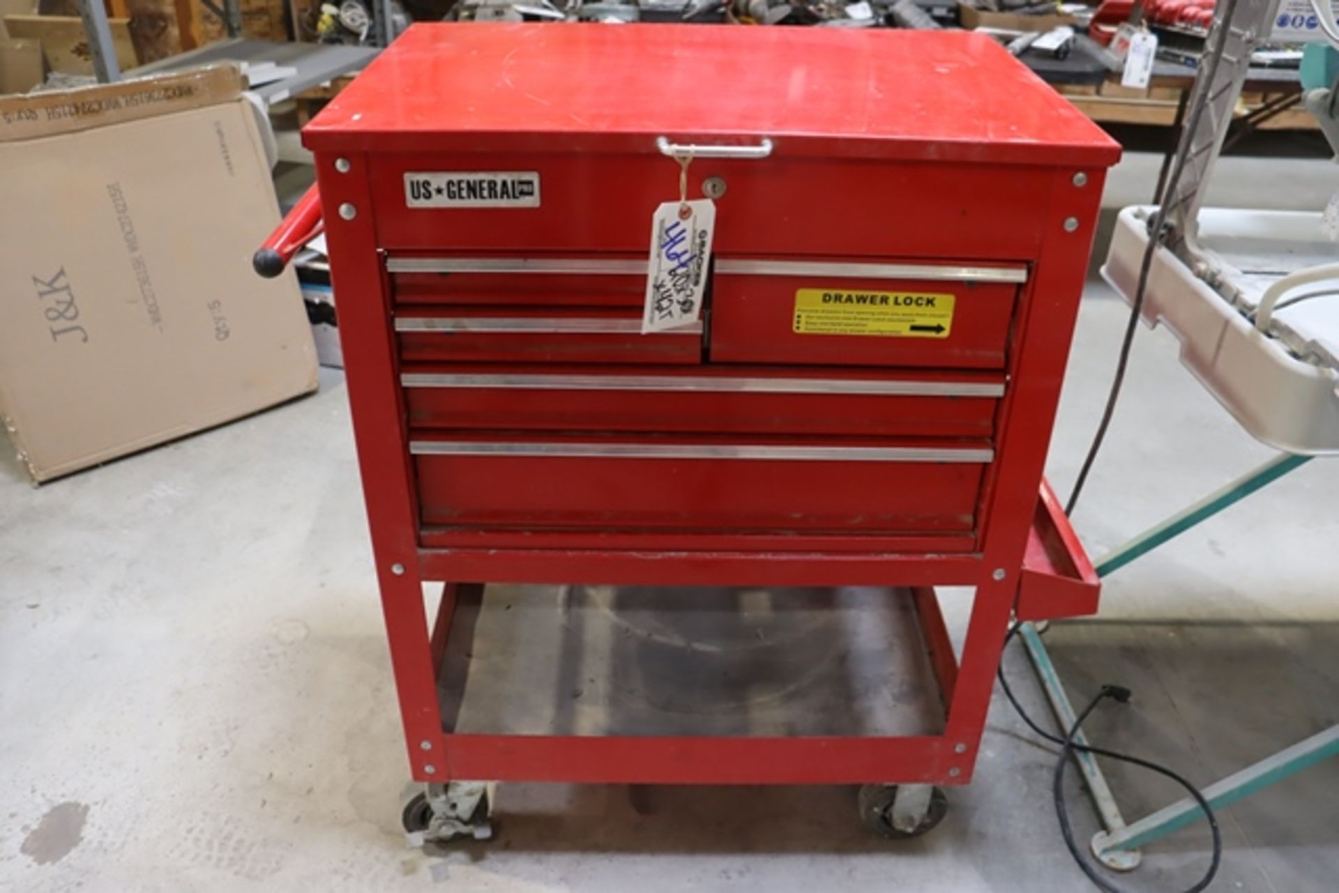 US General portable tool cabinet with lid and 4 drawers - Image 3 of 3