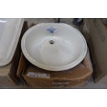 15.75" x 19" white under counter lavatory sink