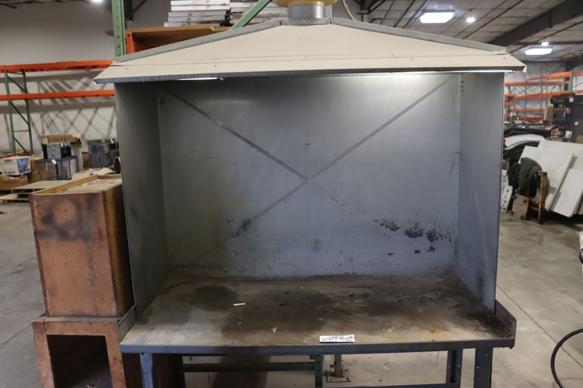 30" x 60" Galvanized spray booth w/ work table & blower