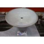 22" x 46" white marble vanity top with back splash & sink