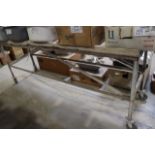 24" x 96" steel framed portable work table with open top