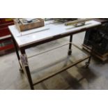 24" x 48" portable steel table with white work top