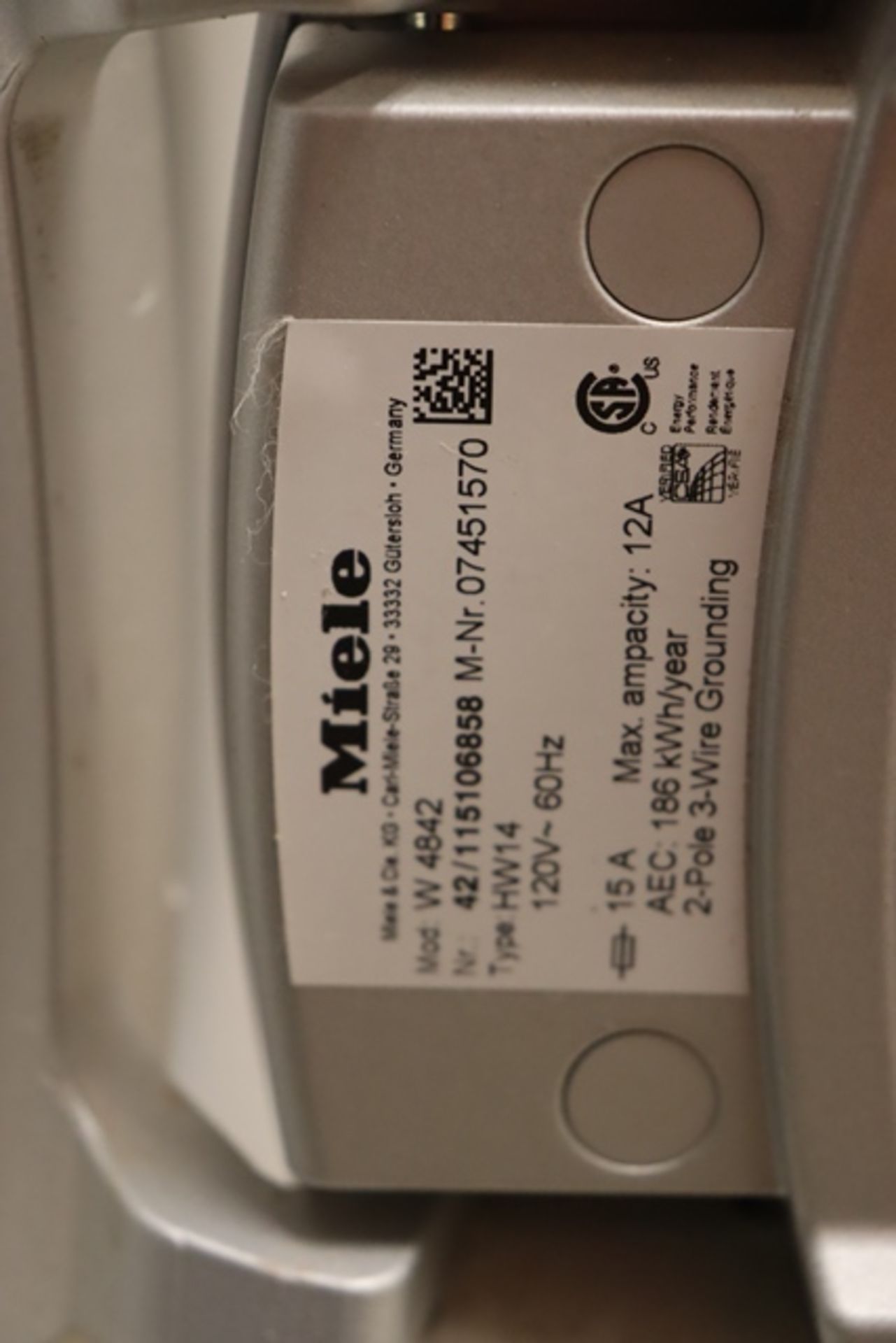 Miele W4842 touchtronic washer - AS IS needs soap dispenser module and door - Image 3 of 3