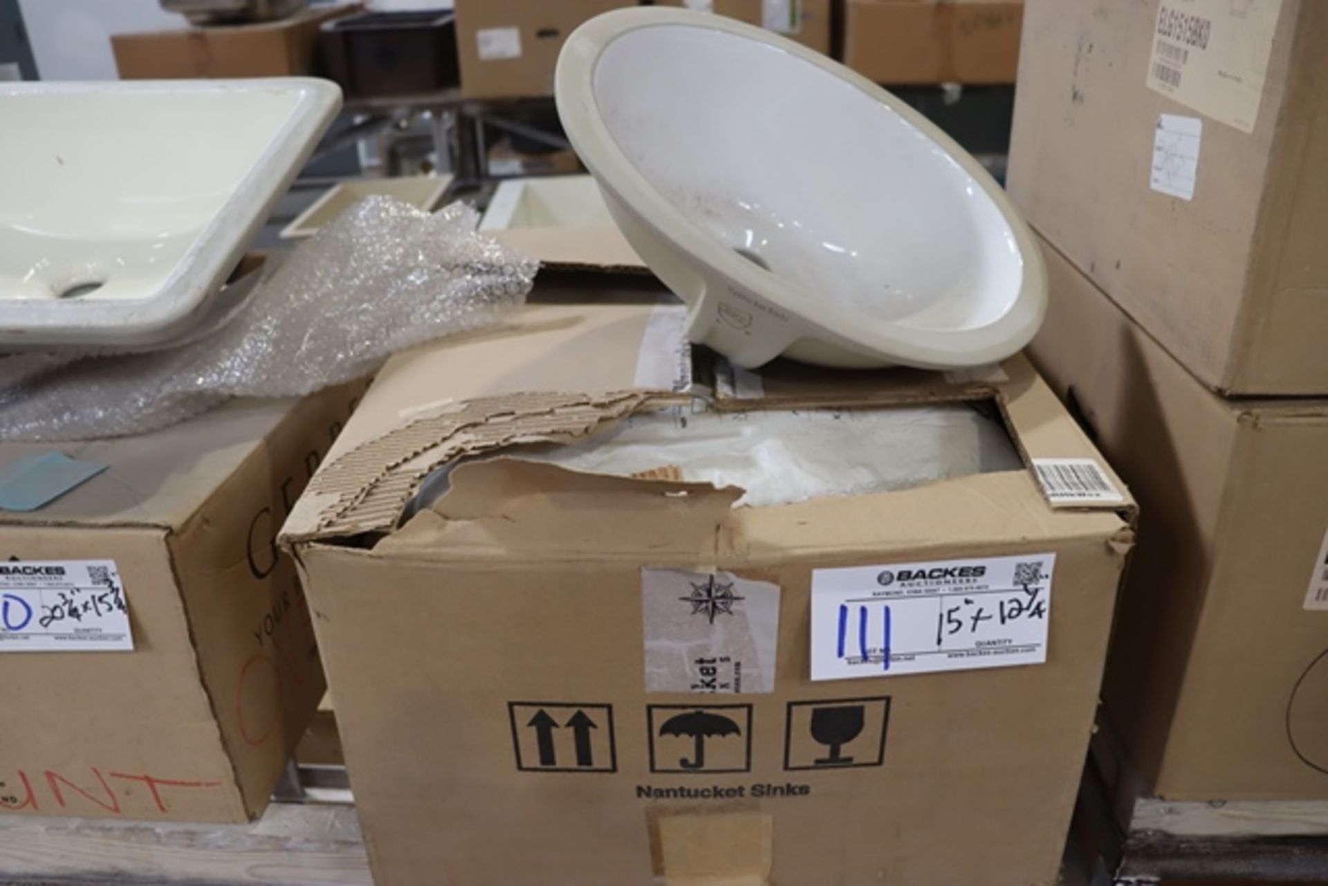 New Nantucket 12.25" x 15" white porcelain lavatory sink