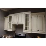 106" long upper & lower kitchen cabinet display (range sold separate) with