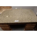 42" x 66" granite top office desk - very nice