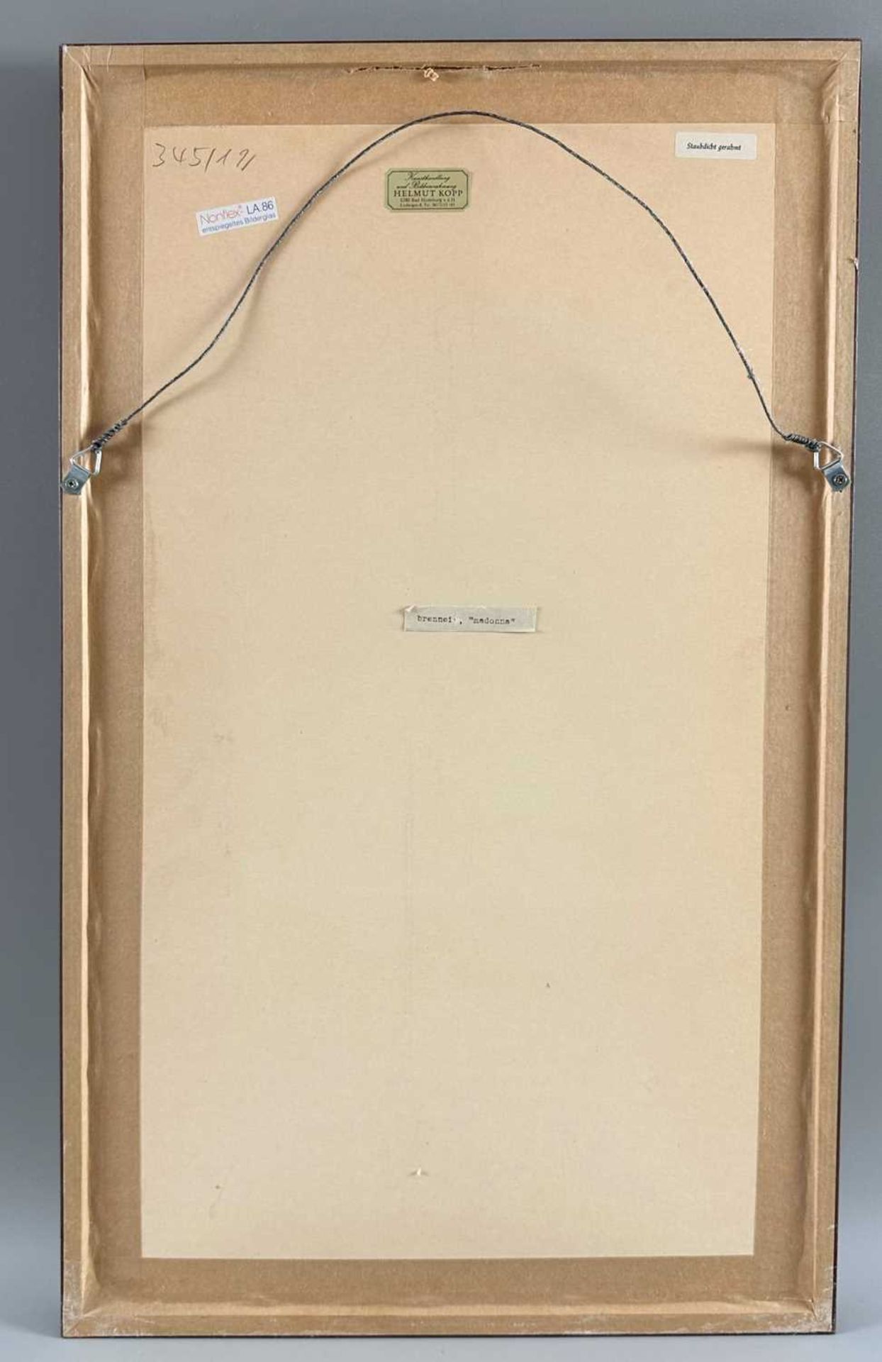 Brenneis, Jo (1910-1994), Gouache und Mischtechnik Malerei, Madonna, abstrakt - Bild 5 aus 6