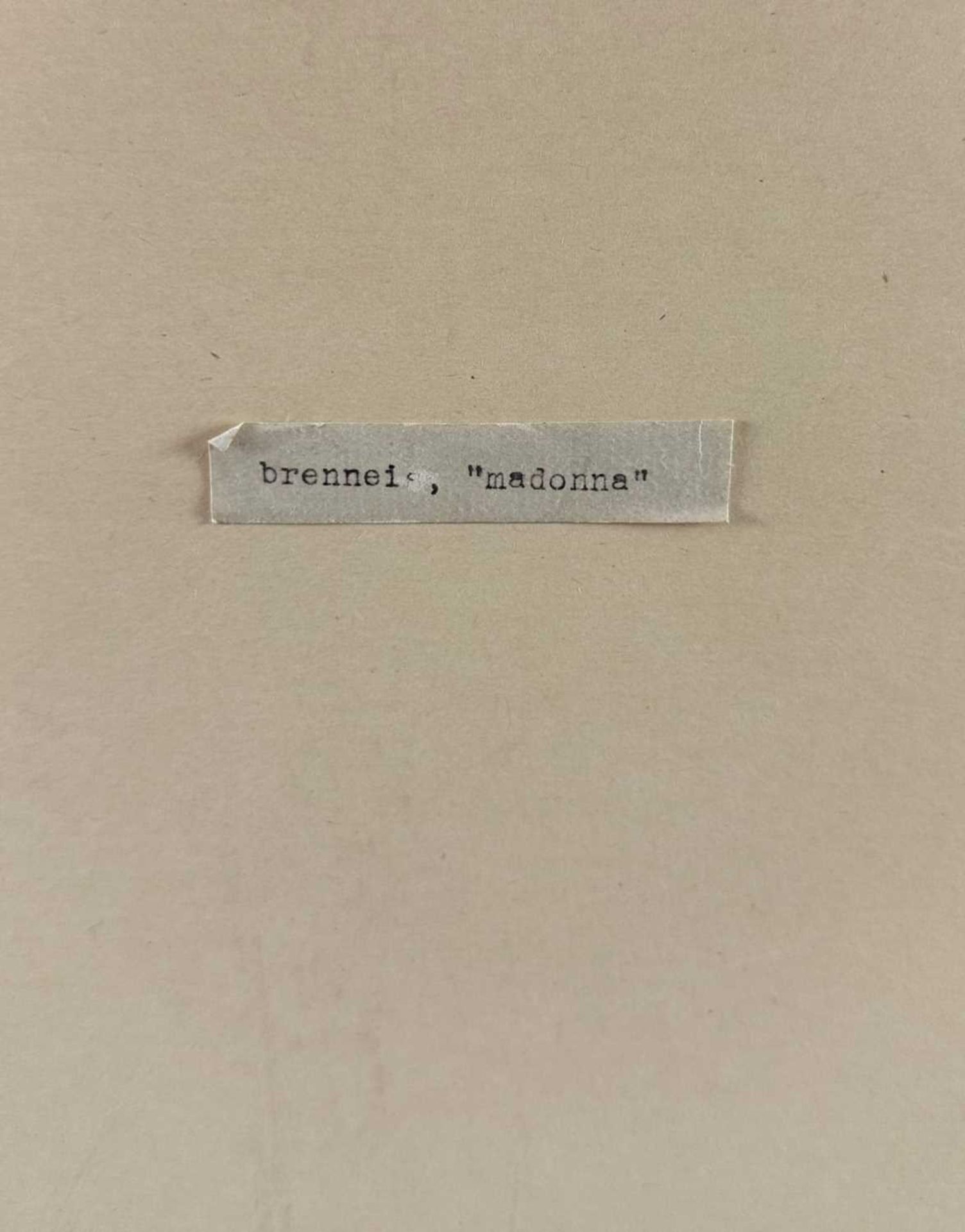 Brenneis, Jo (1910-1994), Gouache und Mischtechnik Malerei, Madonna, abstrakt - Bild 6 aus 6