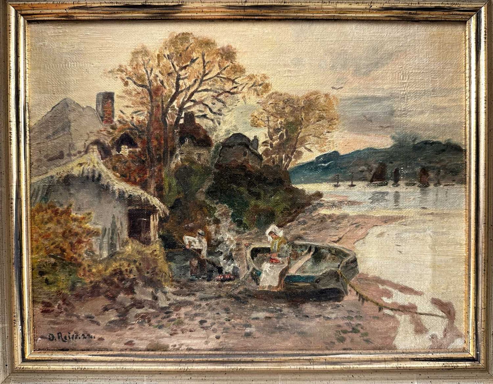 Reiss, O. (tätig um 1922), Konvolut 3 Gemälde Landschaft Stadtansicht um 1922 - Bild 3 aus 9