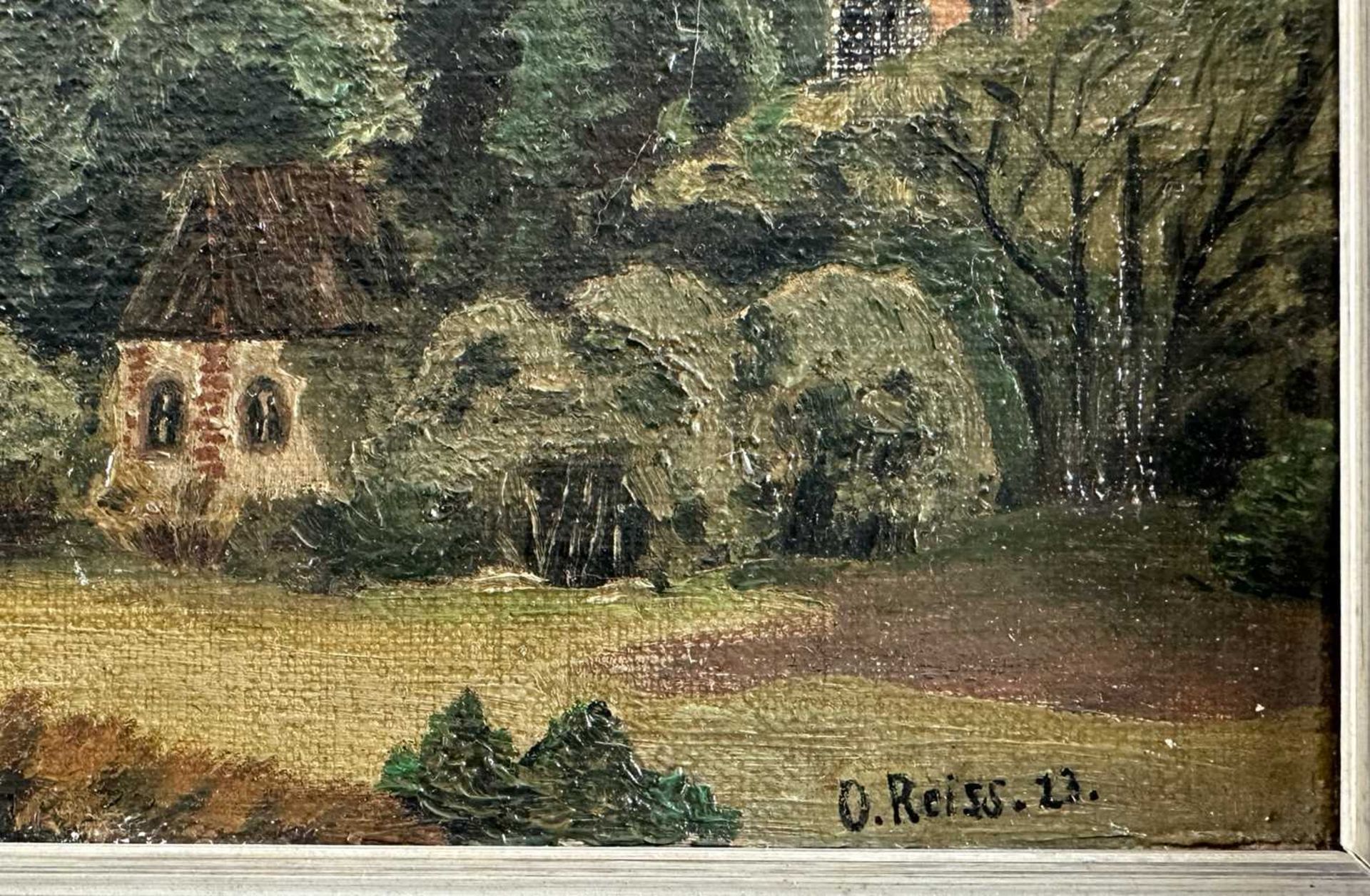 Reiss, O. (tätig um 1922), Konvolut 3 Gemälde Landschaft Stadtansicht um 1922 - Bild 8 aus 9