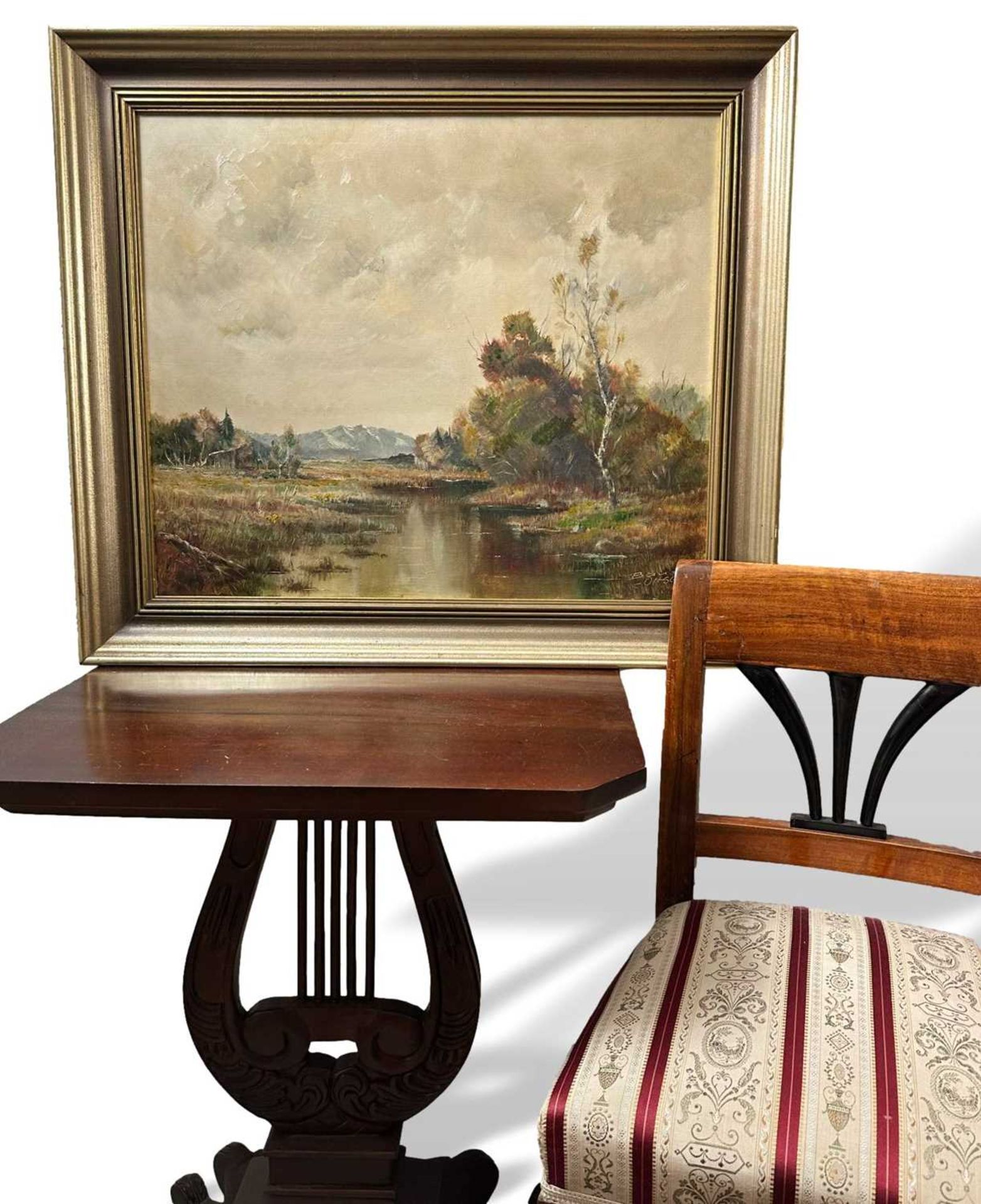 Bauer-Oltsch, Karl Sally (1920-2003), Ölgemälde, Kocheler Moor Benediktenwand - Bild 2 aus 6