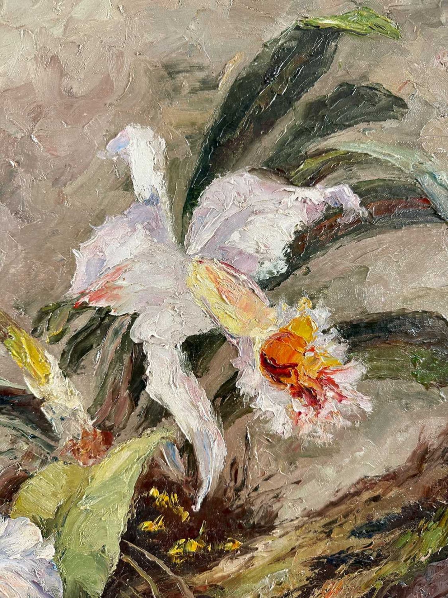 Rochel, Siegfried (1904-1985), Ölgemälde Stillleben Orchideen - Bild 4 aus 6
