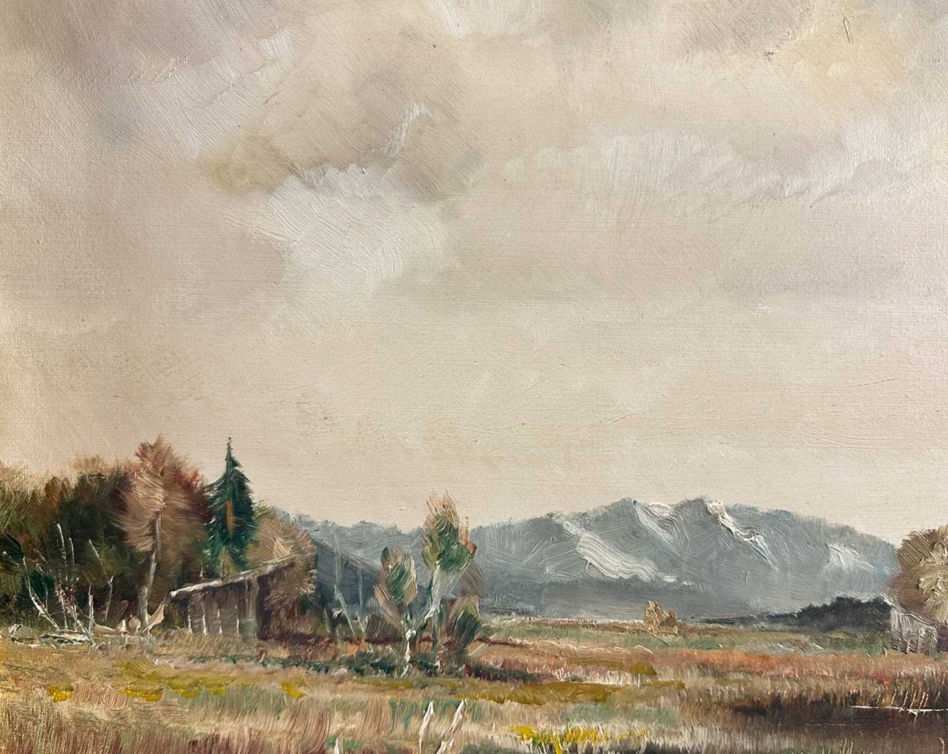 Bauer-Oltsch, Karl Sally (1920-2003), Ölgemälde, Kocheler Moor Benediktenwand - Bild 4 aus 6