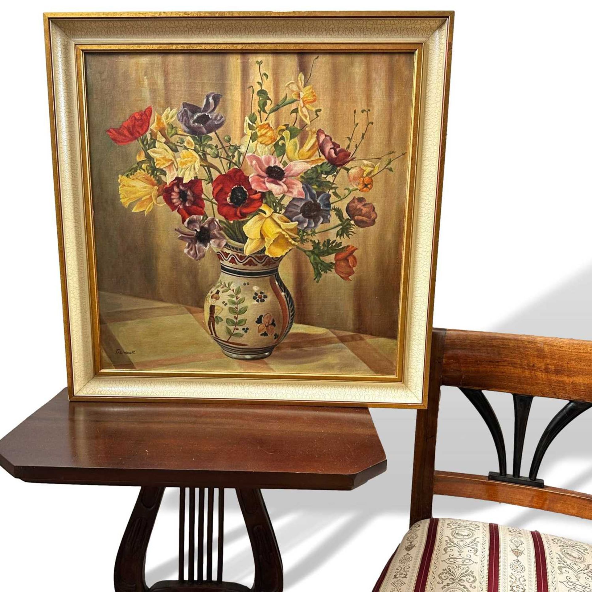 Einbeck, Fritz (tätig um 1944), Ölgemälde Stillleben um 1944, rückseitig Widmung Magdeburg - Bild 2 aus 7