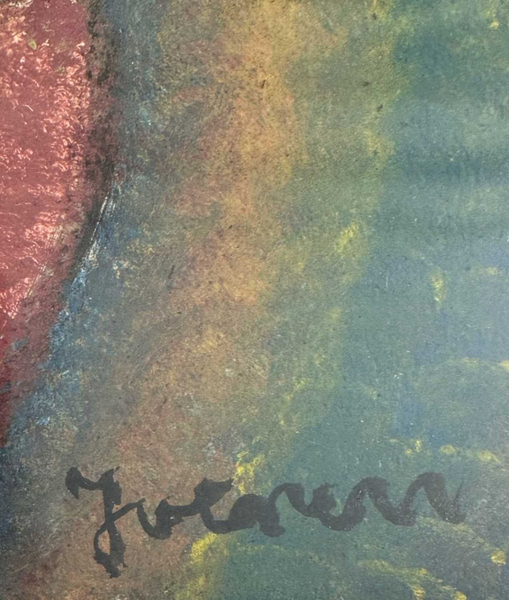 Brenneis, Jo (1910-1994), Gouache und Mischtechnik Malerei, Madonna, abstrakt - Bild 4 aus 6