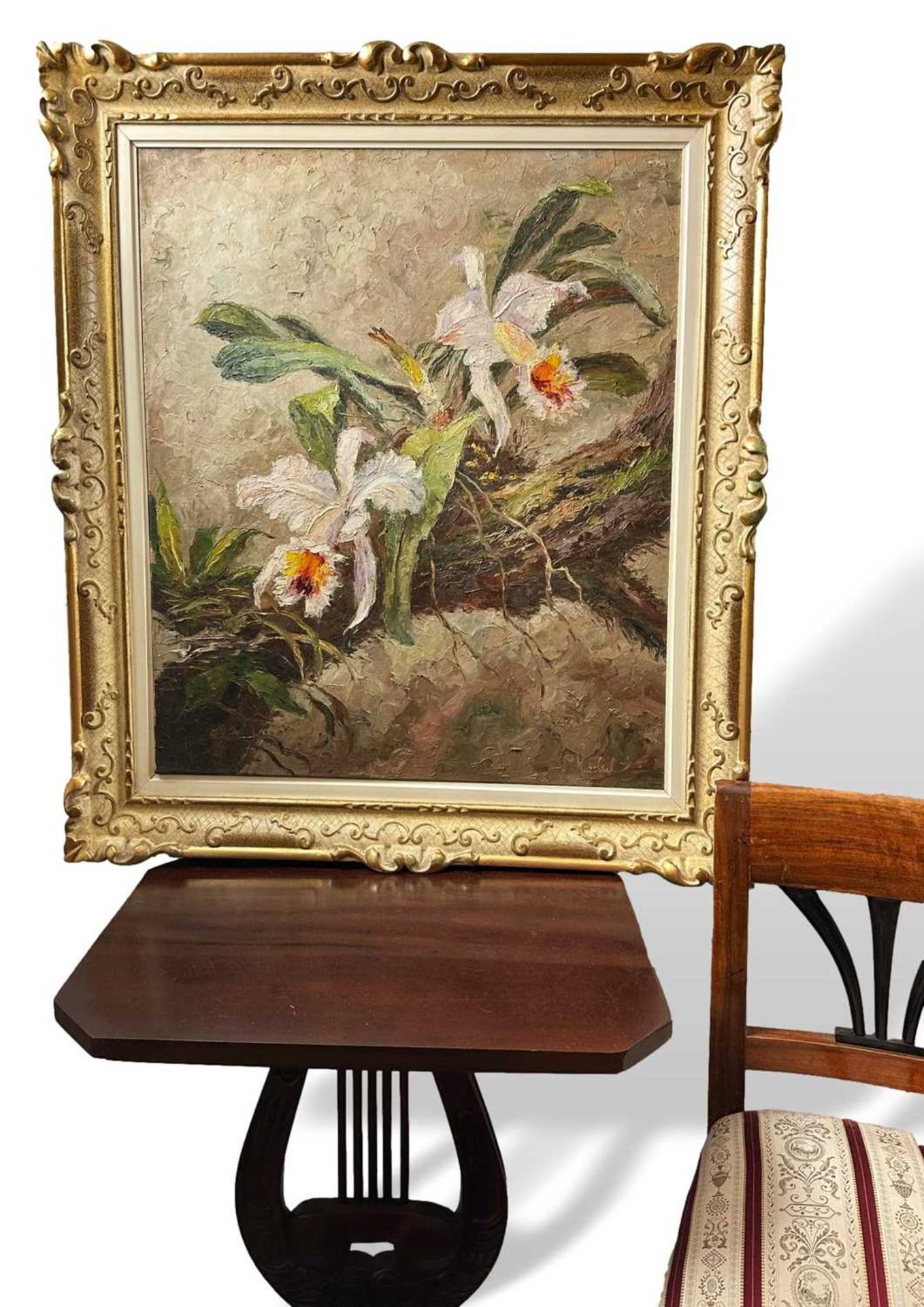 Rochel, Siegfried (1904-1985), Ölgemälde Stillleben Orchideen - Bild 2 aus 6