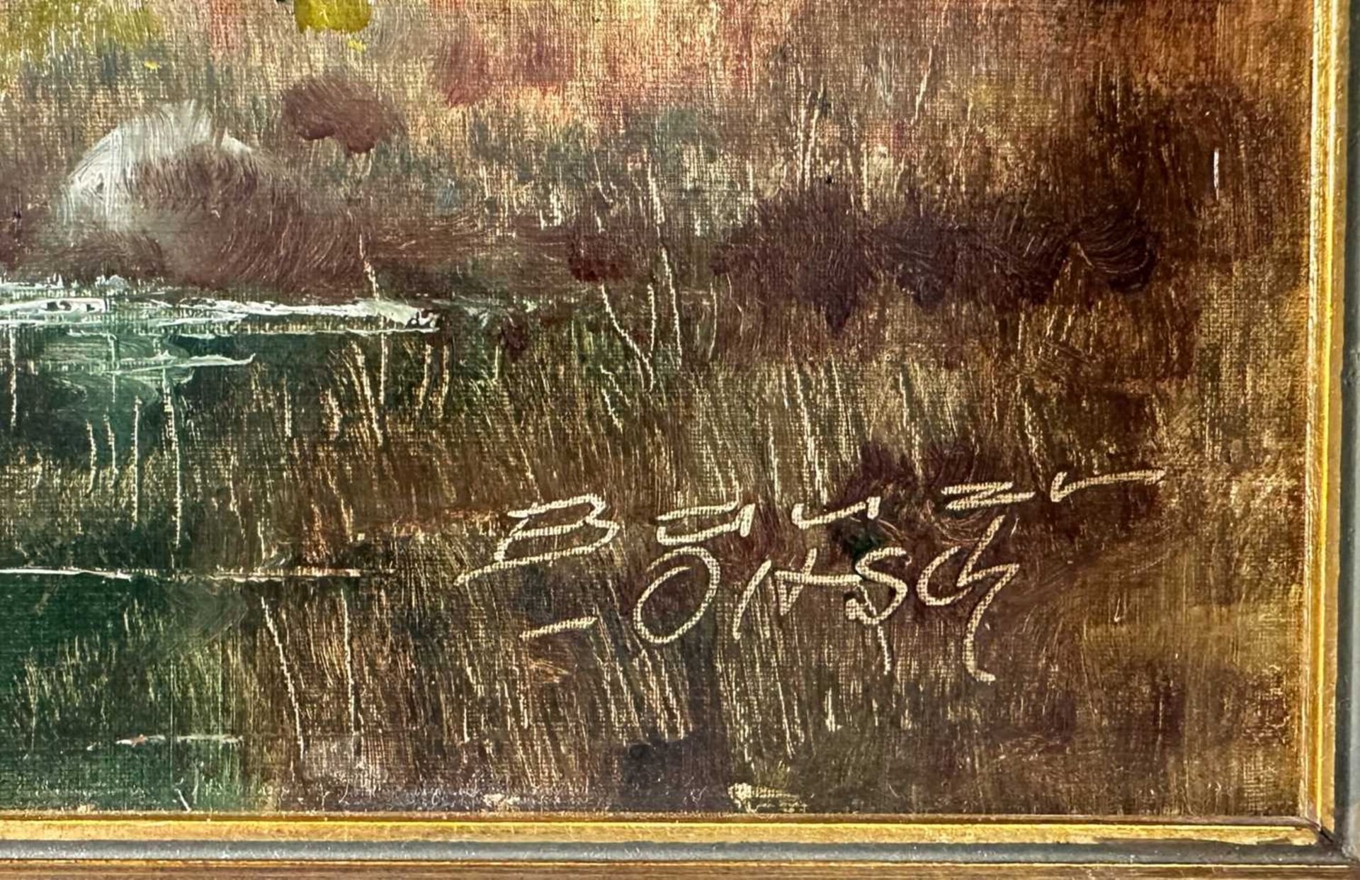 Bauer-Oltsch, Karl Sally (1920-2003), Ölgemälde, Kocheler Moor Benediktenwand - Bild 5 aus 6